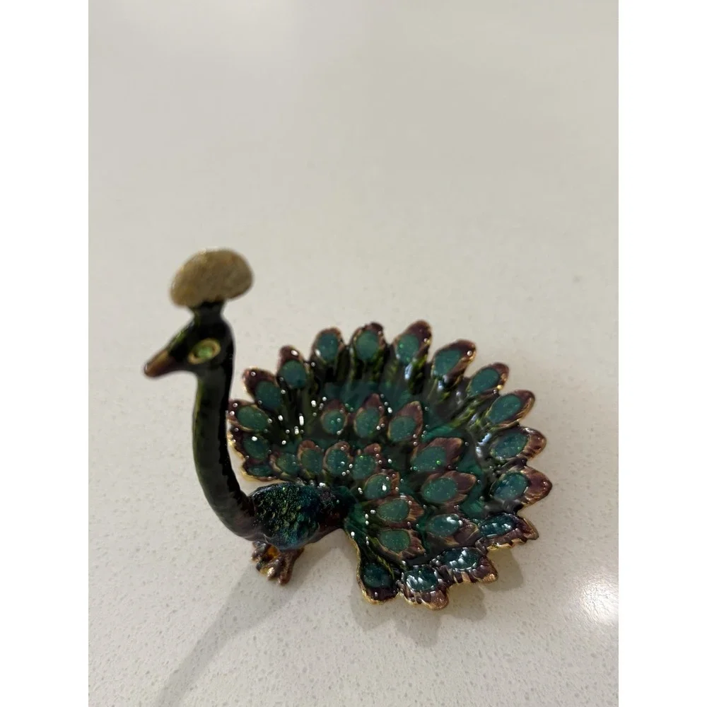 Home X Peacock Trinket Jewelry Ring Holder Multicolor Enameled‎